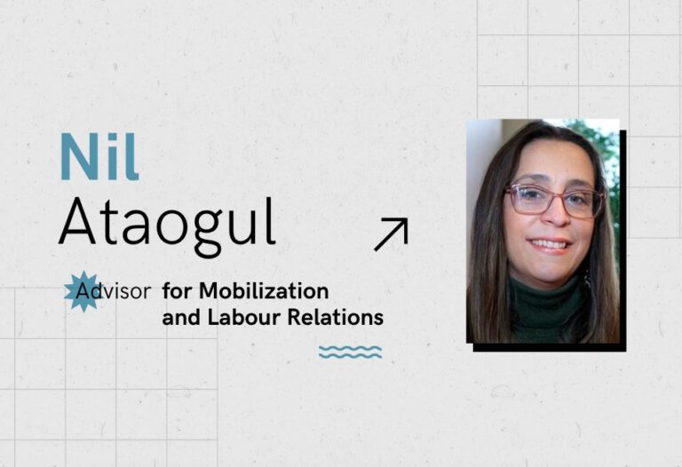 Portrait of Nil Ataogul, the new Advisor for Mobilization and Labour Relations at the FQPPU. Nil Ataogul joins the FQPPU team with nearly 20 years of experience in unionism and labour relations. She will contribute to strengthening the mobilization of university professors and promoting fair working conditions. FQPPU, unionism, labour relations, university mobilization.