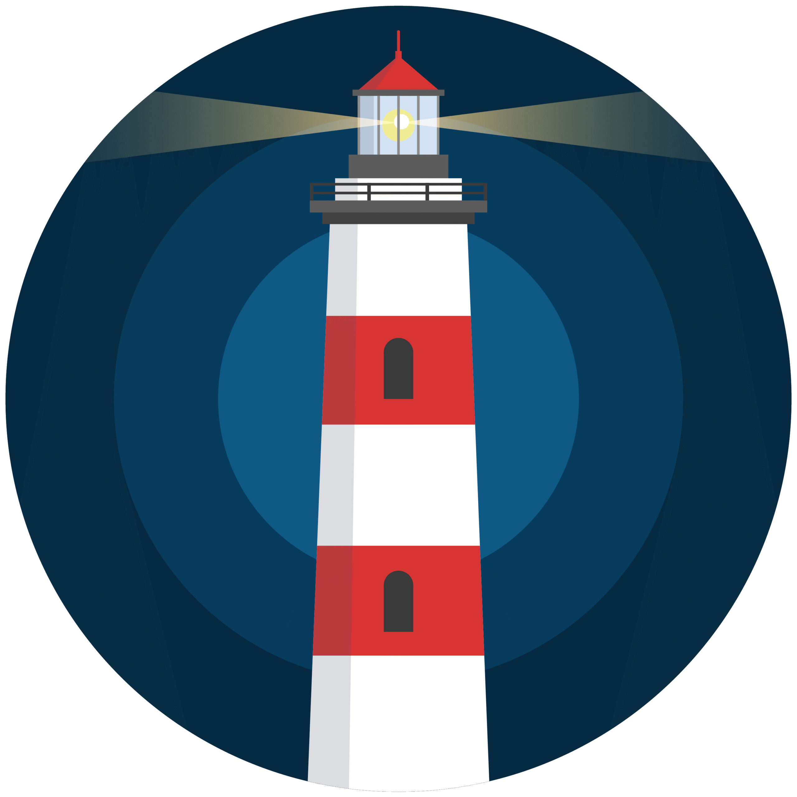 Illustration d’un phare lumineux représentant la mission universitaire comme repère collectif face aux menaces contre la liberté académique.