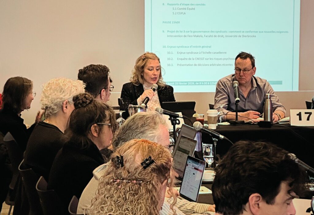 Conseil fédéral de la FQPPU réuni les 19 et 20 février 2026 à Montréal pour discuter des enjeux des universités au Québec